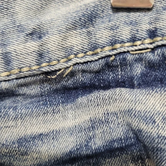 True Luck Men's Miles Straight Distressed Jeans Size 30/30 Casual Acid Wash - Picture 9 of 13